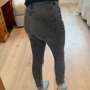 High Waisted Skinny Jeans in Lead Gray